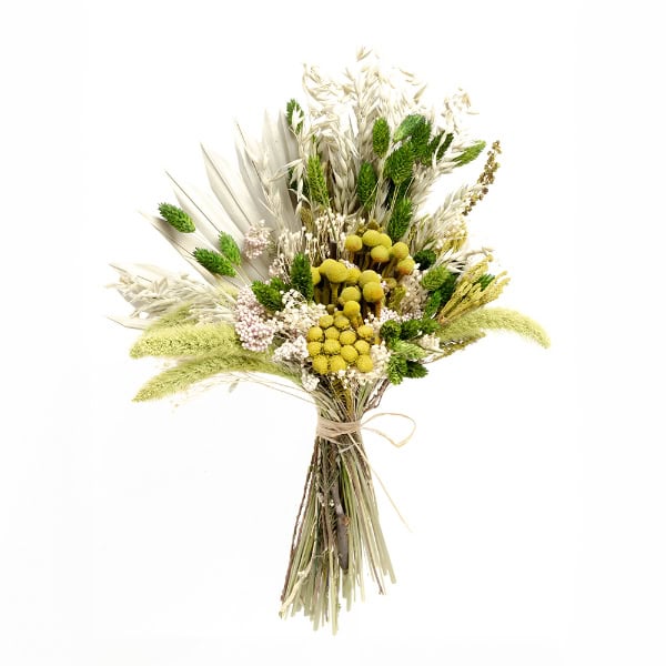 Bouquet seco em tons verdes